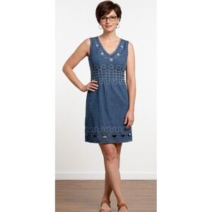 Peruvian Cotton Collection XL Organic Cool  Blue Coastal Boho  Dress